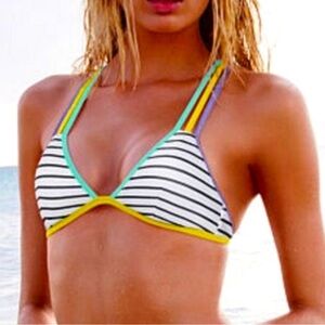 Victorias Secret Striped Bikini Top Sz Small